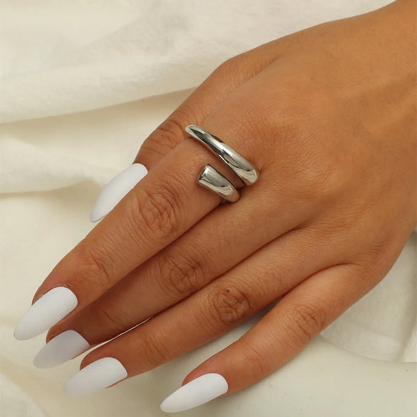 Copper Gold Plated Lady Plating Geometric Open Rings