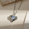 Copper Gold Plated Simple Style Classic Style Plating Inlay Heart Shape Zircon Pendant Necklace