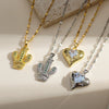 Copper Gold Plated Simple Style Classic Style Plating Inlay Heart Shape Zircon Pendant Necklace