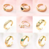 Copper Gold Plated Sun Heart Shape Zircon Adjustable Ring