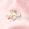 Copper Gold Plated Sun Heart Shape Zircon Adjustable Ring