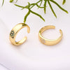 Copper Gold Plated Sun Heart Shape Zircon Adjustable Ring