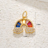 Copper Gold Plated U Shaped Horseshoe Lucky Necklace Pendant With Inlaid Zircon And Rainbow Pendant And Devil Eye Diy Accessories