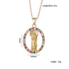 Copper Goldplated Cartoon Characters Pendant Necklace With Mixed Gemstone Setting And O Word Chain Light Luxury And Geometric Style