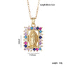 Copper Goldplated Cartoon Characters Pendant Necklace With Mixed Gemstone Setting And O Word Chain Light Luxury And Geometric Style