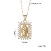 Copper Goldplated Cartoon Characters Pendant Necklace With Mixed Gemstone Setting And O Word Chain Light Luxury And Geometric Style