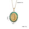 Copper Goldplated Cartoon Characters Pendant Necklace With Mixed Gemstone Setting And O Word Chain Light Luxury And Geometric Style