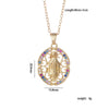 Copper Goldplated Cartoon Characters Pendant Necklace With Mixed Gemstone Setting And O Word Chain Light Luxury And Geometric Style