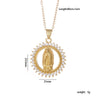 Copper Goldplated Cartoon Characters Pendant Necklace With Mixed Gemstone Setting And O Word Chain Light Luxury And Geometric Style
