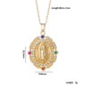 Copper Goldplated Cartoon Characters Pendant Necklace With Mixed Gemstone Setting And O Word Chain Light Luxury And Geometric Style