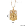 Copper Goldplated Cartoon Characters Pendant Necklace With Mixed Gemstone Setting And O Word Chain Light Luxury And Geometric Style