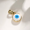 Copper Goldplated Devil's Eye Dripping Oil Totem Necklace Pendant Round Rectangular Tag Zircon Jewelry