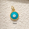 Copper Goldplated Devil's Eye Dripping Oil Totem Necklace Pendant Round Rectangular Tag Zircon Jewelry