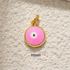 Copper Goldplated Devil's Eye Dripping Oil Totem Necklace Pendant Round Rectangular Tag Zircon Jewelry