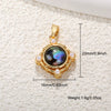 Copper Goldplated Elegant Rectangular Necklace Pendant With Letters Numbers Text Abalone Shell White Shell Cat's Eye Stone Inlaid With Pearls Zirconia Diy Decoration