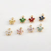 Copper Goldplated Fiveleaf Flower Zircon Pendant Jewelry Accessories Handmade With Electroplating