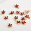 Copper Goldplated Fiveleaf Flower Zircon Pendant Jewelry Accessories Handmade With Electroplating