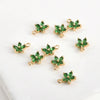 Copper Goldplated Fiveleaf Flower Zircon Pendant Jewelry Accessories Handmade With Electroplating