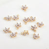 Copper Goldplated Fiveleaf Flower Zircon Pendant Jewelry Accessories Handmade With Electroplating