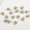 Copper Goldplated Fiveleaf Flower Zircon Pendant Jewelry Accessories Handmade With Electroplating