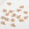 Copper Goldplated Fiveleaf Flower Zircon Pendant Jewelry Accessories Handmade With Electroplating