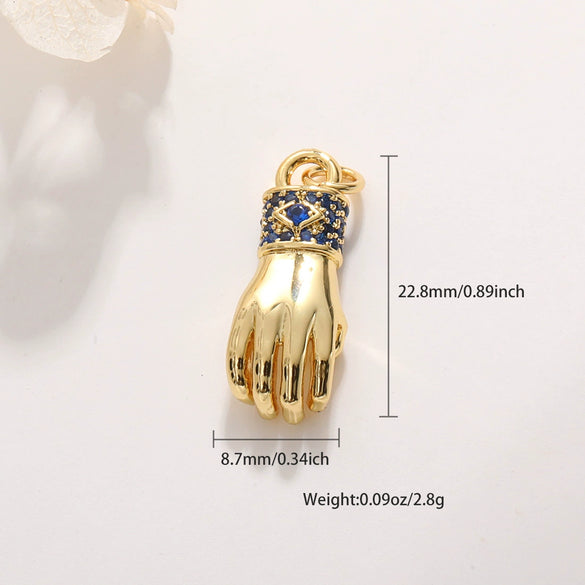 Copper Goldplated Handmade Jewelry Accessories With Heart Gesture Pendant Personality Style Genuine Gold Colorpreserving Treatment