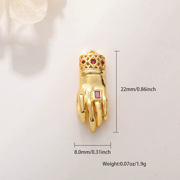 Copper Goldplated Handmade Jewelry Accessories With Heart Gesture Pendant Personality Style Genuine Gold Colorpreserving Treatment