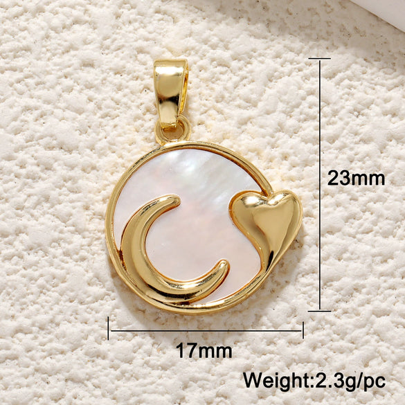 Copper Goldplated Heartshaped Pendant For Necklace And Bracelet Diy Accessories With Zirconia Inlay And Little Fragrance Style