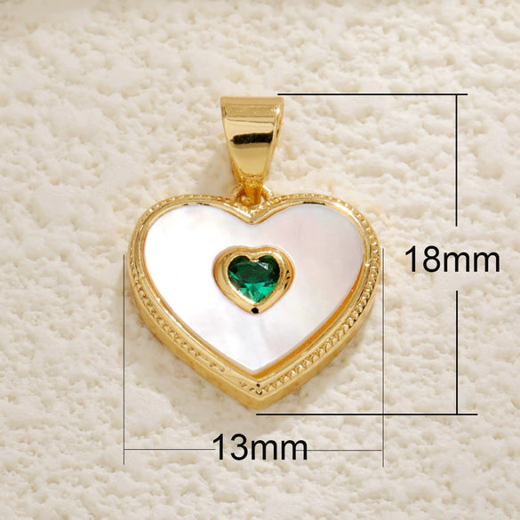 Copper Goldplated Heartshaped Pendant For Necklace And Bracelet Diy Accessories With Zirconia Inlay And Little Fragrance Style