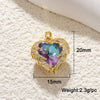 Copper Goldplated Heartshaped Pendant For Necklace And Bracelet Diy Accessories With Zirconia Inlay And Little Fragrance Style