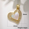 Copper Goldplated Heartshaped Pendant For Necklace And Bracelet Diy Accessories With Zirconia Inlay And Little Fragrance Style