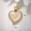 Copper Goldplated Heartshaped Pendant For Necklace And Bracelet Diy Accessories With Zirconia Inlay And Little Fragrance Style