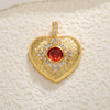 Copper Goldplated Heartshaped Pendant For Necklace And Bracelet Diy Accessories With Zirconia Inlay And Little Fragrance Style
