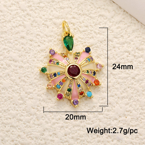Copper Goldplated Heartshaped Pendant For Necklace And Bracelet Diy Accessories With Zirconia Inlay And Little Fragrance Style