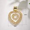 Copper Goldplated Heartshaped Pendant For Necklace And Bracelet Diy Accessories With Zirconia Inlay And Little Fragrance Style