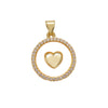 Copper Goldplated Heartshaped Pendant For Necklace And Bracelet Diy Accessories With Zirconia Inlay And Little Fragrance Style