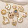 Copper Goldplated Heartshaped Pendant For Necklace And Bracelet Diy Accessories With Zirconia Inlay And Little Fragrance Style