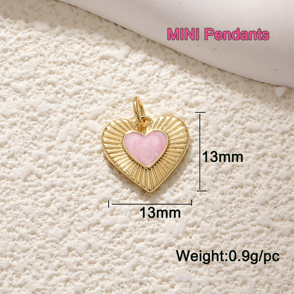 Copper Goldplated Heartshaped Pendant For Necklace And Bracelet Diy Accessories With Zirconia Inlay And Little Fragrance Style