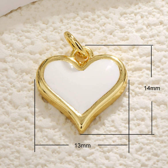 Copper Goldplated Heartshaped Pendant For Necklace And Bracelet Diy Accessories With Zirconia Inlay And Little Fragrance Style