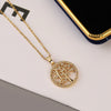 Copper Goldplated Heartshaped Tree Of Life Necklace Pendant For Women With Electroplating Treatment