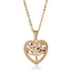 Copper Goldplated Heartshaped Tree Of Life Necklace Pendant For Women With Electroplating Treatment