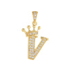 Copper Goldplated Inlaid Zircon Crown Pendant Accessories Handmade Necklace Bracelet