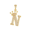 Copper Goldplated Inlaid Zircon Crown Pendant Accessories Handmade Necklace Bracelet