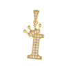 Copper Goldplated Inlaid Zircon Crown Pendant Accessories Handmade Necklace Bracelet