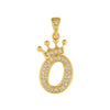 Copper Goldplated Inlaid Zircon Crown Pendant Accessories Handmade Necklace Bracelet