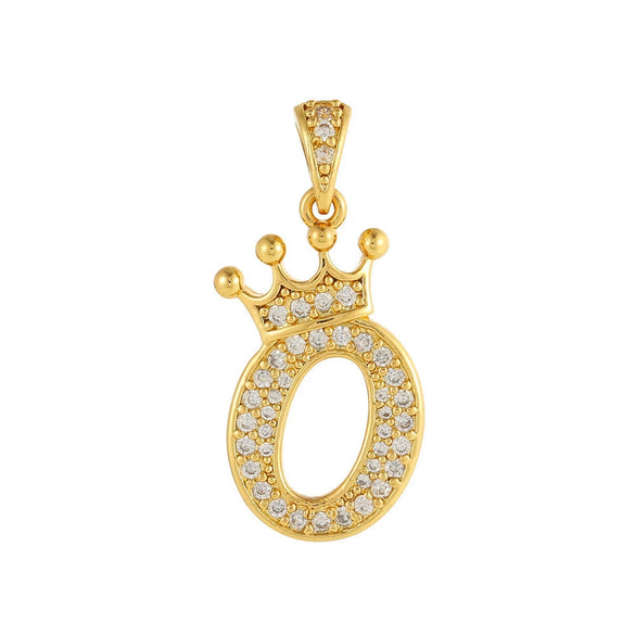 Copper Goldplated Inlaid Zircon Crown Pendant Accessories Handmade Necklace Bracelet