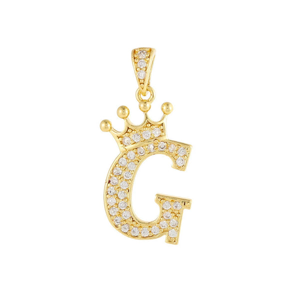 Copper Goldplated Inlaid Zircon Crown Pendant Accessories Handmade Necklace Bracelet