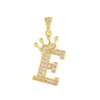 Copper Goldplated Inlaid Zircon Crown Pendant Accessories Handmade Necklace Bracelet