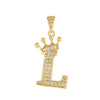 Copper Goldplated Inlaid Zircon Crown Pendant Accessories Handmade Necklace Bracelet