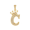 Copper Goldplated Inlaid Zircon Crown Pendant Accessories Handmade Necklace Bracelet